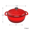 Hastings Home Cast Iron Dutch Oven with Lid, 6-quart Enamel Coated Pot for Oven or Stovetop, for Soup, Chicken 196601EVU